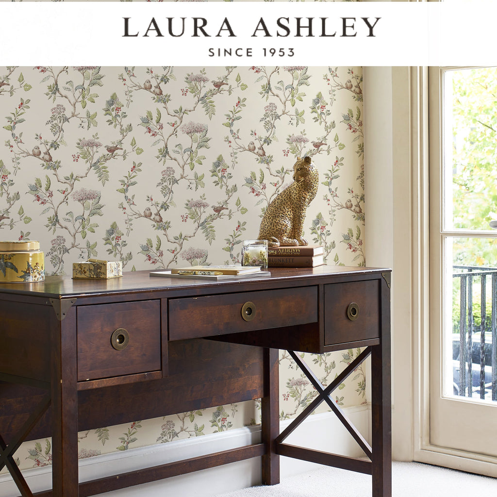 Laura Ashley Elderwood Natural Wallpaper Available Exclusively at Designer Wallcoverings