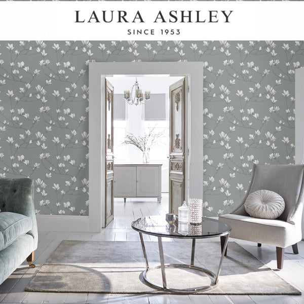 Laura Ashley Magnolia Grove Slate Wallcovering