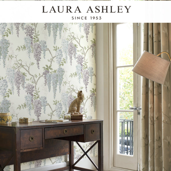 Laura Ashley Wisteria Garden Pale Iris Wallcovering