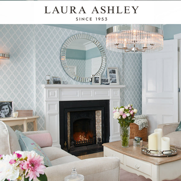 Laura Ashley Florin Duck Egg Wallcovering