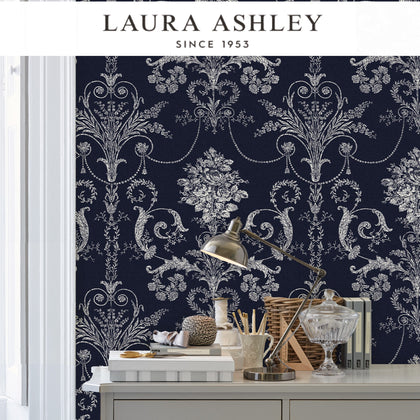 Laura Ashley Josette Midnight Wallcovering