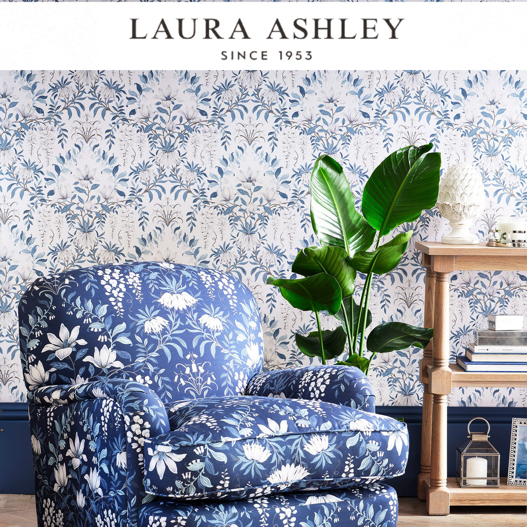 Laura Ashley Parterre Off White and Seaspray Wallpaper Available Exclusively at Designer Wallcoverings