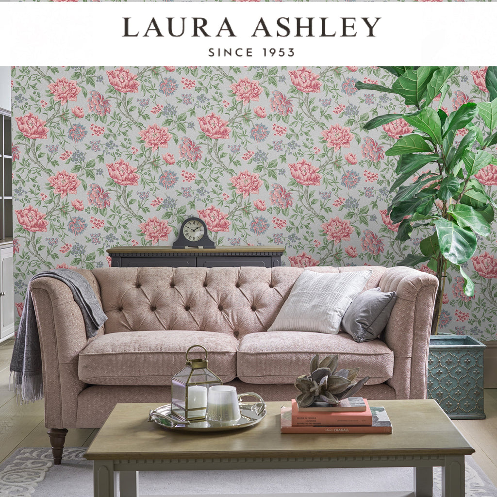 Laura Ashley Tapestry Floral Slate Grey Wallpaper Available Exclusively at Designer Wallcoverings