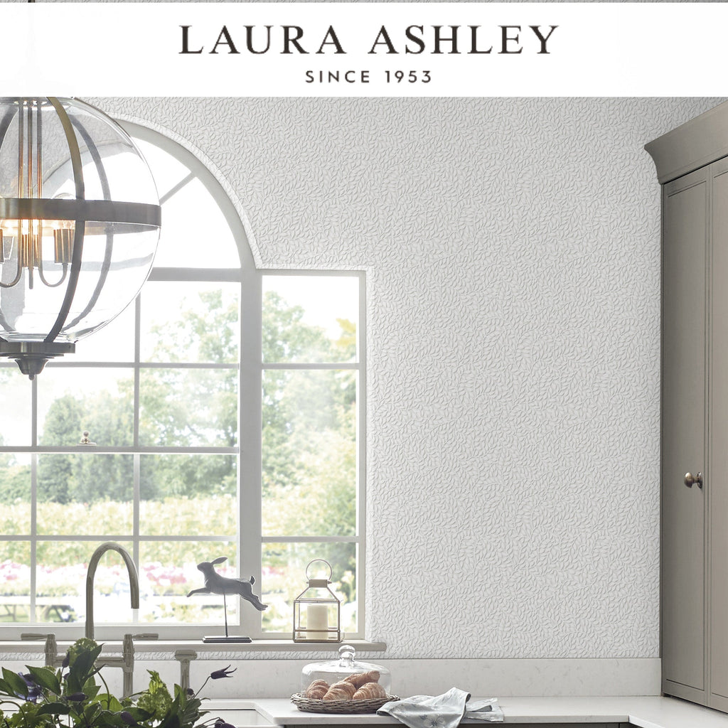 Laura Ashley Little Vines Paintable White Wallpaper Available Exclusively at Designer Wallcoverings