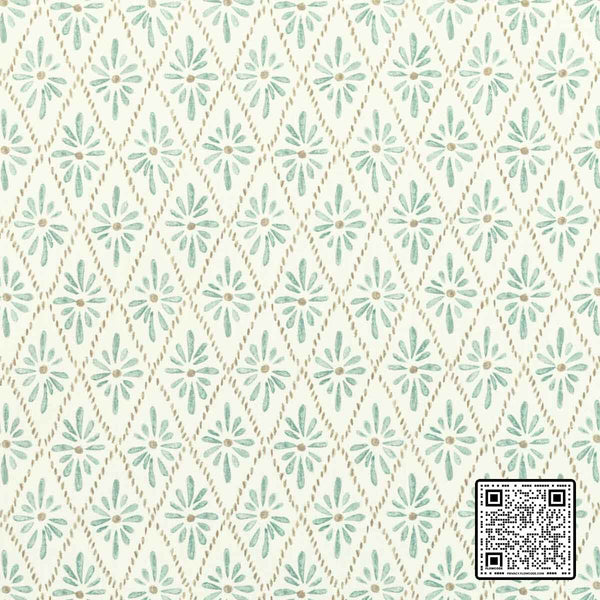  MALINA COTTON WHITE TEAL TEAL MULTIPURPOSE available exclusively at Designer Wallcoverings