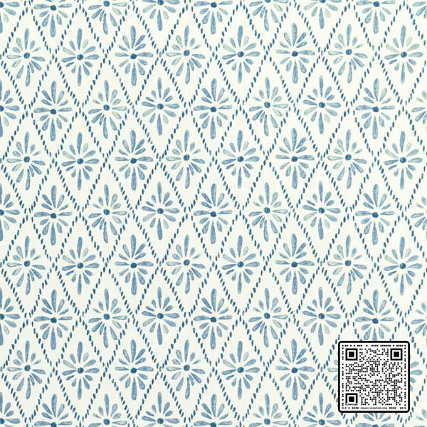  MALINA COTTON WHITE BLUE BLUE MULTIPURPOSE available exclusively at Designer Wallcoverings