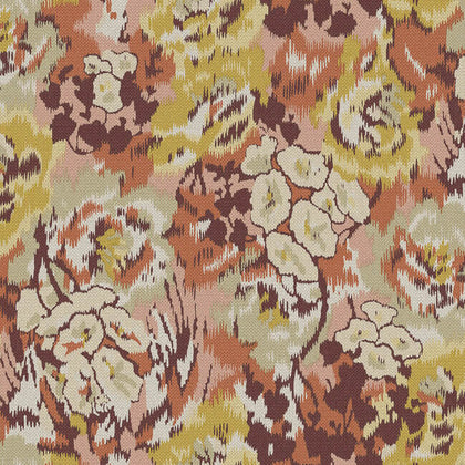 Flower Pot Wallcovering - Rust/Multi