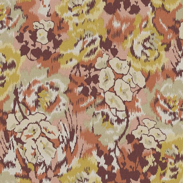Flower Pot Wallcovering - Rust/Multi