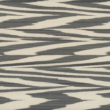 Flamed Zig Zag Wallcovering - Black/Cream
