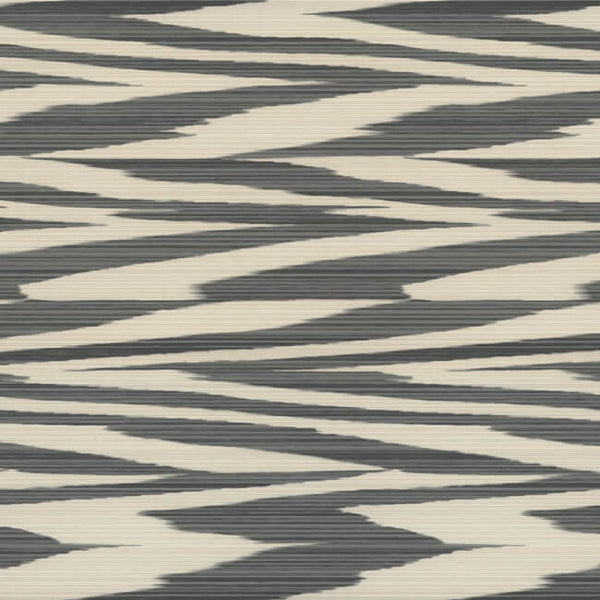 Flamed Zig Zag Wallcovering - Black/Cream