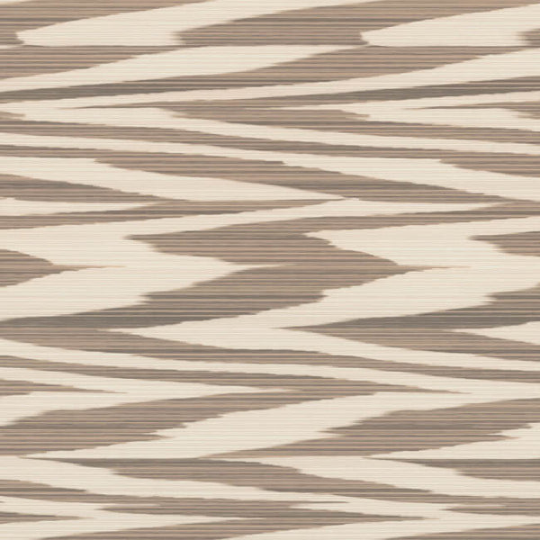 Flamed Zig Zag Wallcovering - Brown/Cream