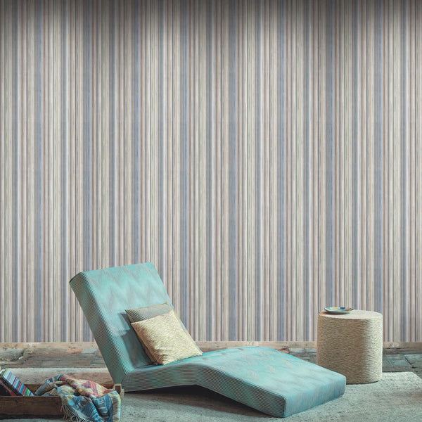 Striped Sunset Wallcovering - Blue/Grey/Multi
