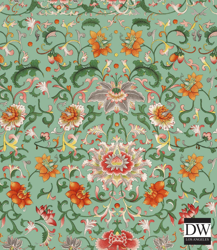 Chinese Floral - Designer Wallcoverings and Fabrics