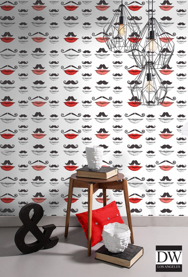 Moustache and lips