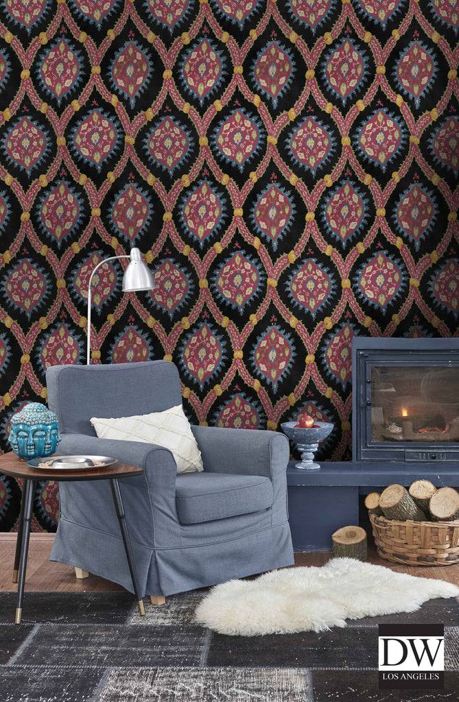 OTTOMAN Anthracite - Designer Wallcoverings and Fabrics