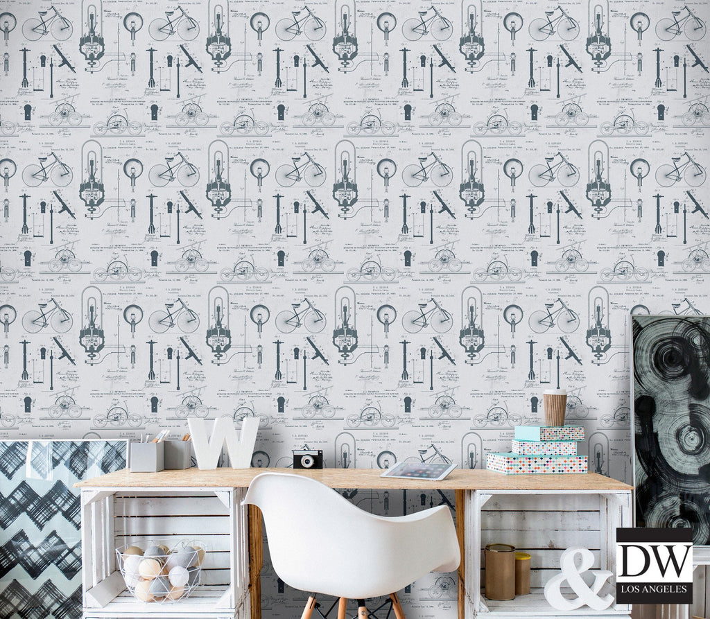 Patents gray - Designer Wallcoverings and Fabrics