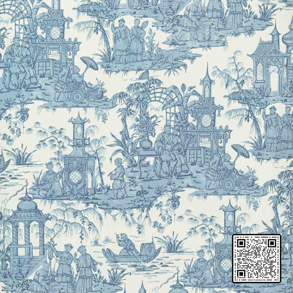  PAGODA TOILE PAPER LINEN - 80%;ACRYLIC - 20% BLUE BLUE  WALLCOVERING available exclusively at Designer Wallcoverings