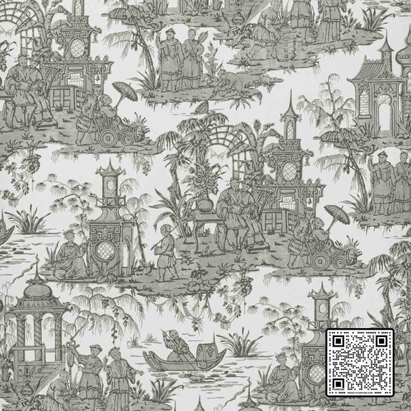  PAGODA TOILE PAPER LINEN - 80%;ACRYLIC - 20% CHARCOAL GREY  WALLCOVERING available exclusively at Designer Wallcoverings