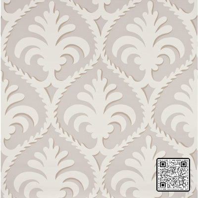  PALMETTE PAPER BEIGE BROWN WHITE WALLCOVERING available exclusively at Designer Wallcoverings