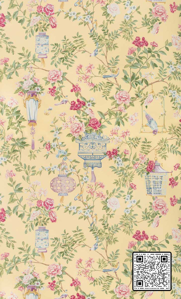  JARDIN FLEURI CELLULOSE - 62%;BINDER - 16%;POLYESTER - 14%;MINERAL FILLERS - 8% MULTI YELLOW PINK WALLCOVERING available exclusively at Designer Wallcoverings