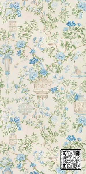  JARDIN FLEURI CELLULOSE - 62%;BINDER - 16%;POLYESTER - 14%;MINERAL FILLERS - 8% MULTI BLUE GREEN WALLCOVERING available exclusively at Designer Wallcoverings