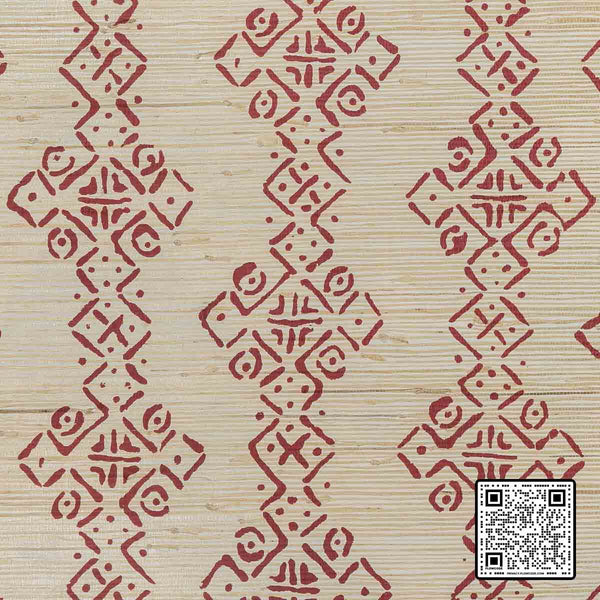  MALI GRASSCLOTH HEMP BURGUNDY/RED RED BEIGE WALLCOVERING available exclusively at Designer Wallcoverings