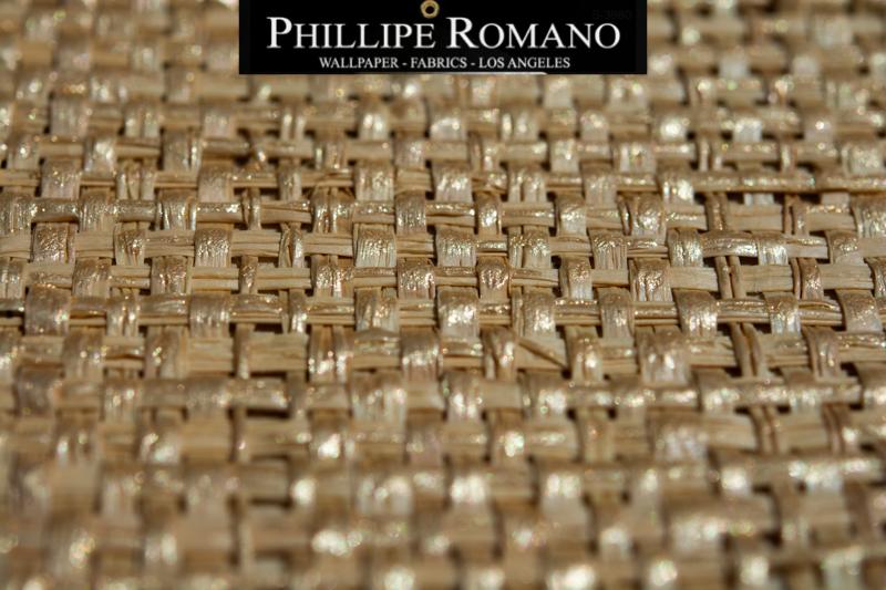 Heavy Madagascar Metallic Gold by Phillipe Romano Naturals Raffia Wallpaper - Milano Madagascar Collection