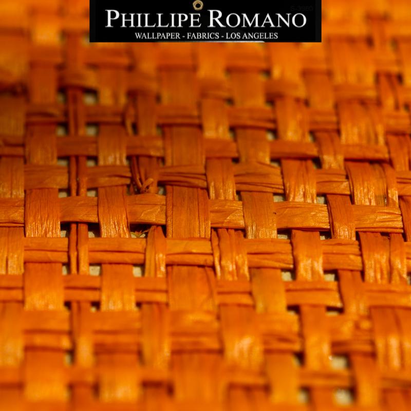 Heavy Madagascar Oscar Orange by Phillipe Romano Naturals Raffia Wallpaper - Milano Madagascar Collection