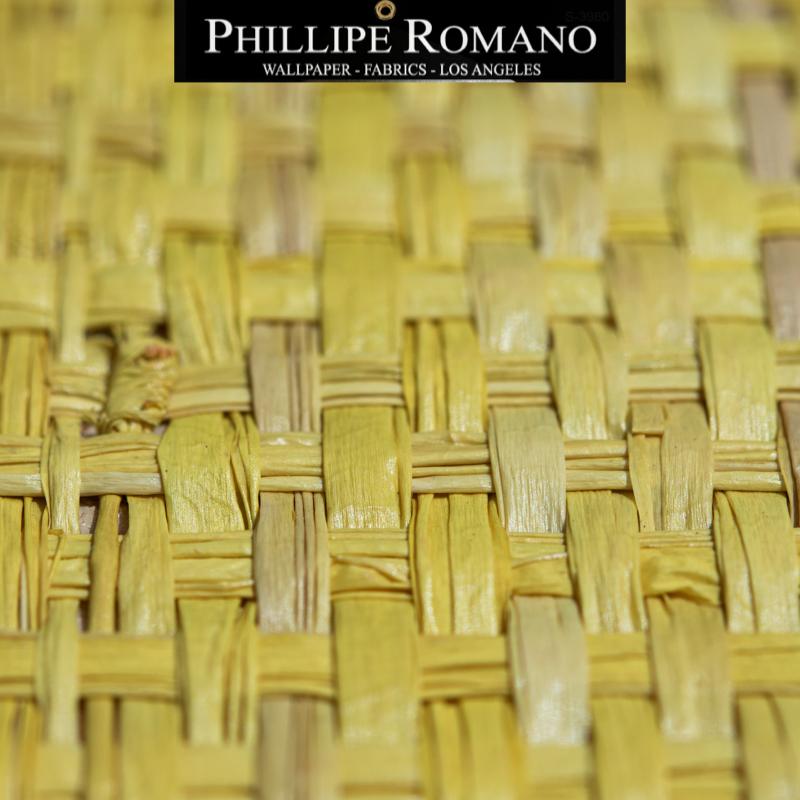 Heavy Madagascar Yacht Yellow by Phillipe Romano Naturals Raffia Wallpaper - Milano Madagascar Collection
