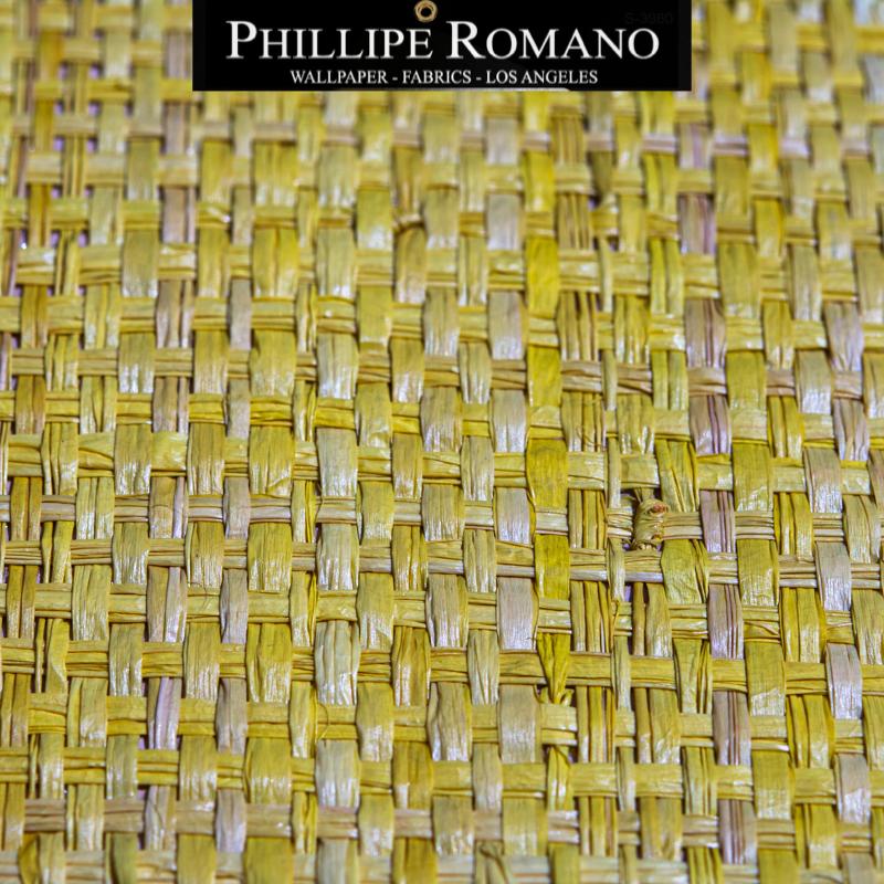 Heavy Madagascar Yacht Yellow by Phillipe Romano Naturals Raffia Wallpaper - Milano Madagascar Collection