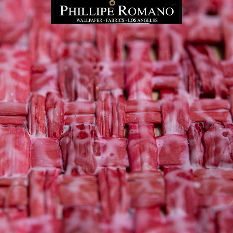 Heavy Madagascar Washed Cabana Red by Phillipe Romano Naturals Raffia Wallpaper - Milano Madagascar Collection