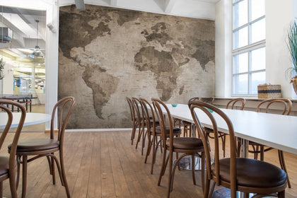 World Map, brown | Rebel Walls