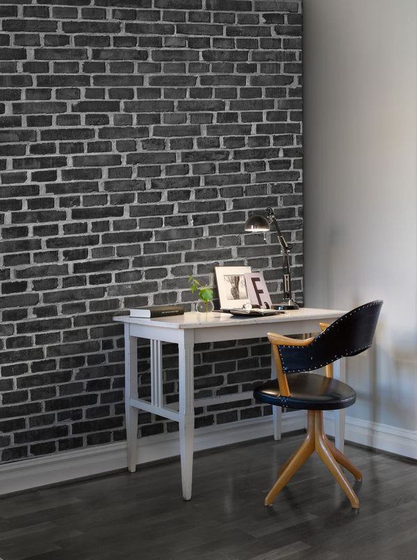 Brick Wall, black | Rebel Walls