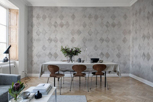Patinated Diamonds, Sand | Rebel Walls