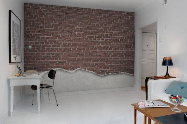 Well-Worn Brick Wall, red | Rebel Walls