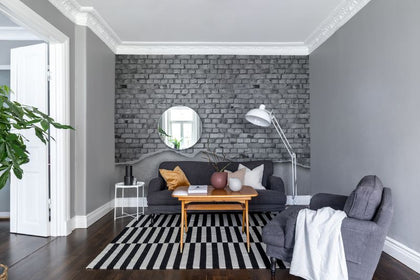 Well-Worn Brick Wall, white | Rebel Walls