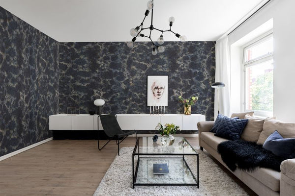 Flow, Dark Blue | Rebel Walls