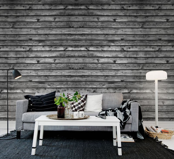Horizontal Boards, black | Rebel Walls
