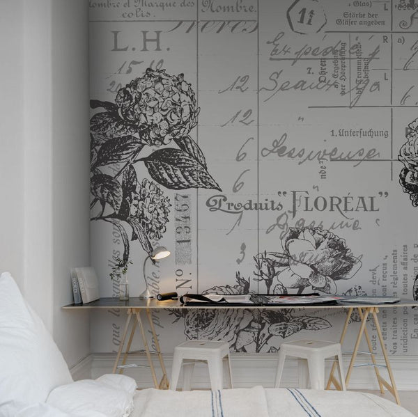 Floreal, black&white | Rebel Walls