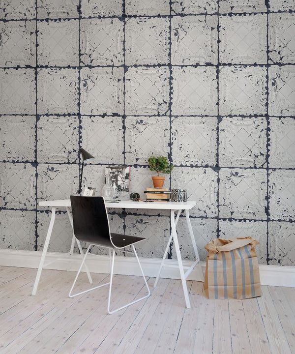 Tin Plates, Nebraska, White | Rebel Walls