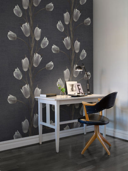 La Vie En Tulipe, Black | Rebel Walls