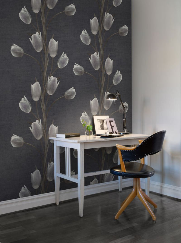 La Vie En Tulipe - Black | Rebel Walls