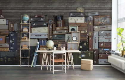 Stacked Suitcases, Heap | Rebel Walls