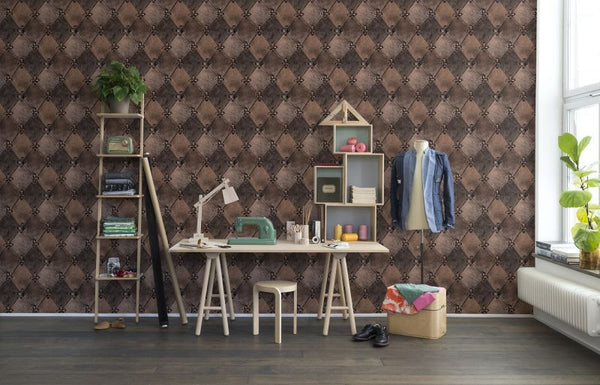 Leather Rhombs, Vintage | Rebel Walls