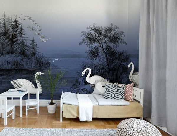 Swan Lake, Nightfall | Rebel Walls