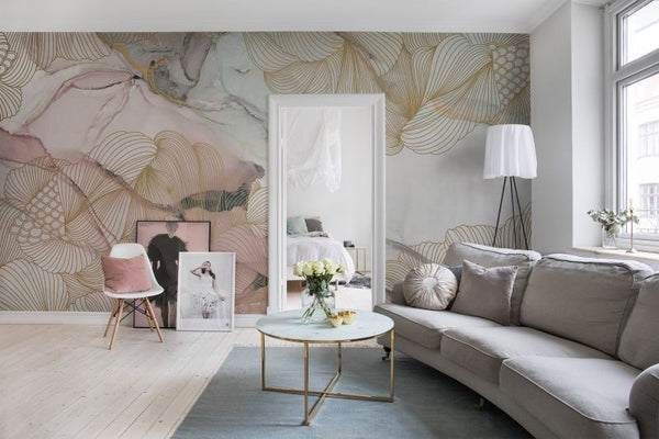 Opulence, Pink Marble 300cm x 280cm | Rebel Walls