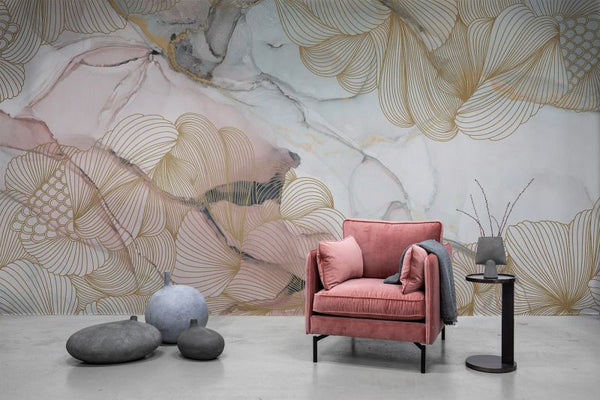 Opulence, Pink Marble 400cm x 280cm | Rebel Walls