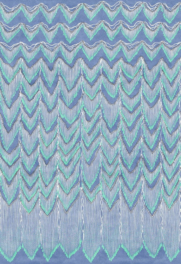 Fringed Follies, Lagoon 200cm x 280cm | Rebel Walls