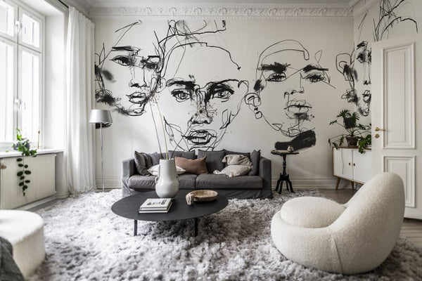 Ottoman Bozetto graphite | Rebel Walls