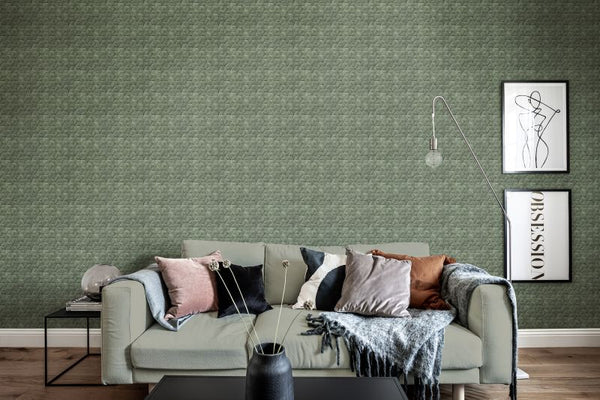 Small Birch Bark Braids, Forest Green | Rebel Walls